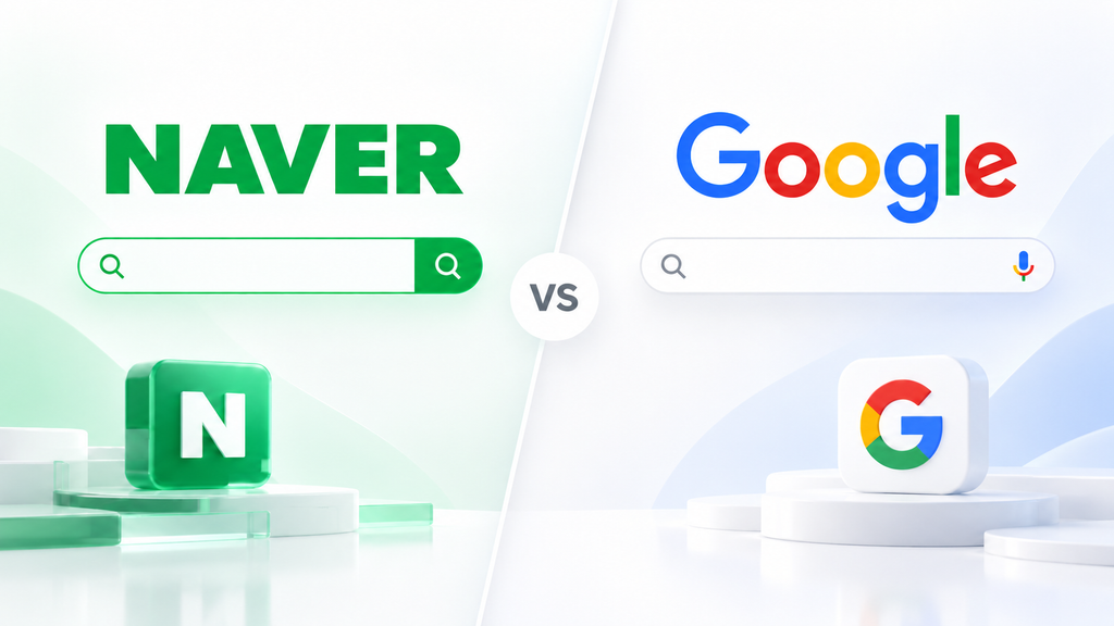 korea b2b search marketing - marketer comparing naver ads google ads and seo options for korea market entry